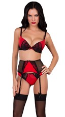 Lace Applique Microfiber Bra Top Set